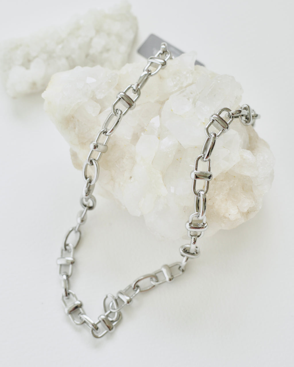 Equestrian Linked Chain Layering Necklace in Silver