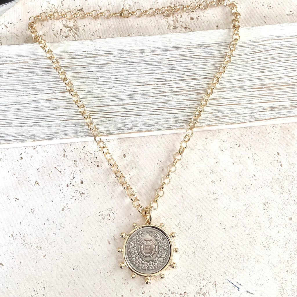 Simple French Coin Necklace Rolo Chain - Preorder Now