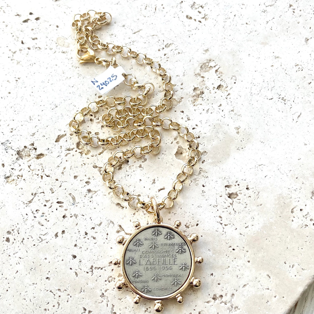 Simple French Coin Necklace Rolo Chain - Preorder Now