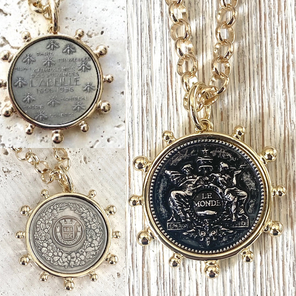 Simple French Coin Necklace Rolo Chain - Preorder Now