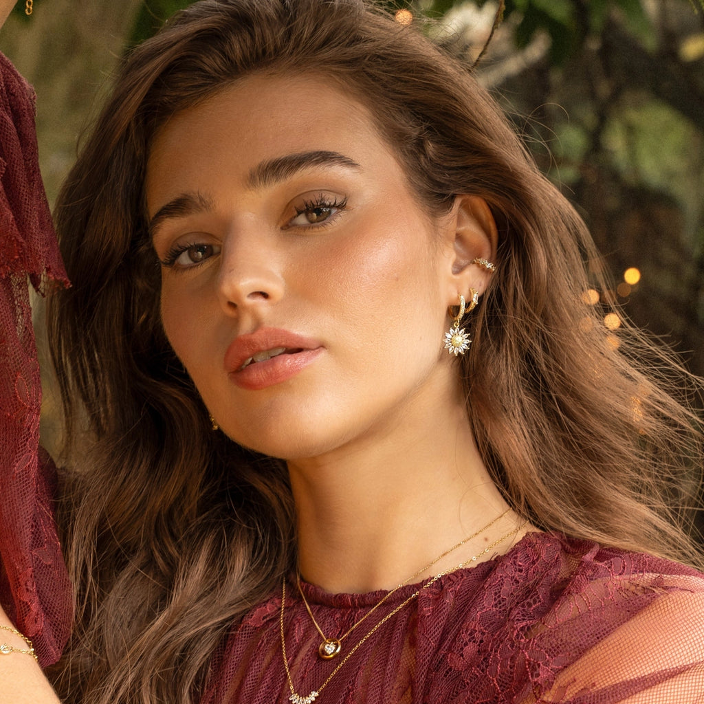 Radiant Flower Earrings in Gold or Silver - Preorder Now