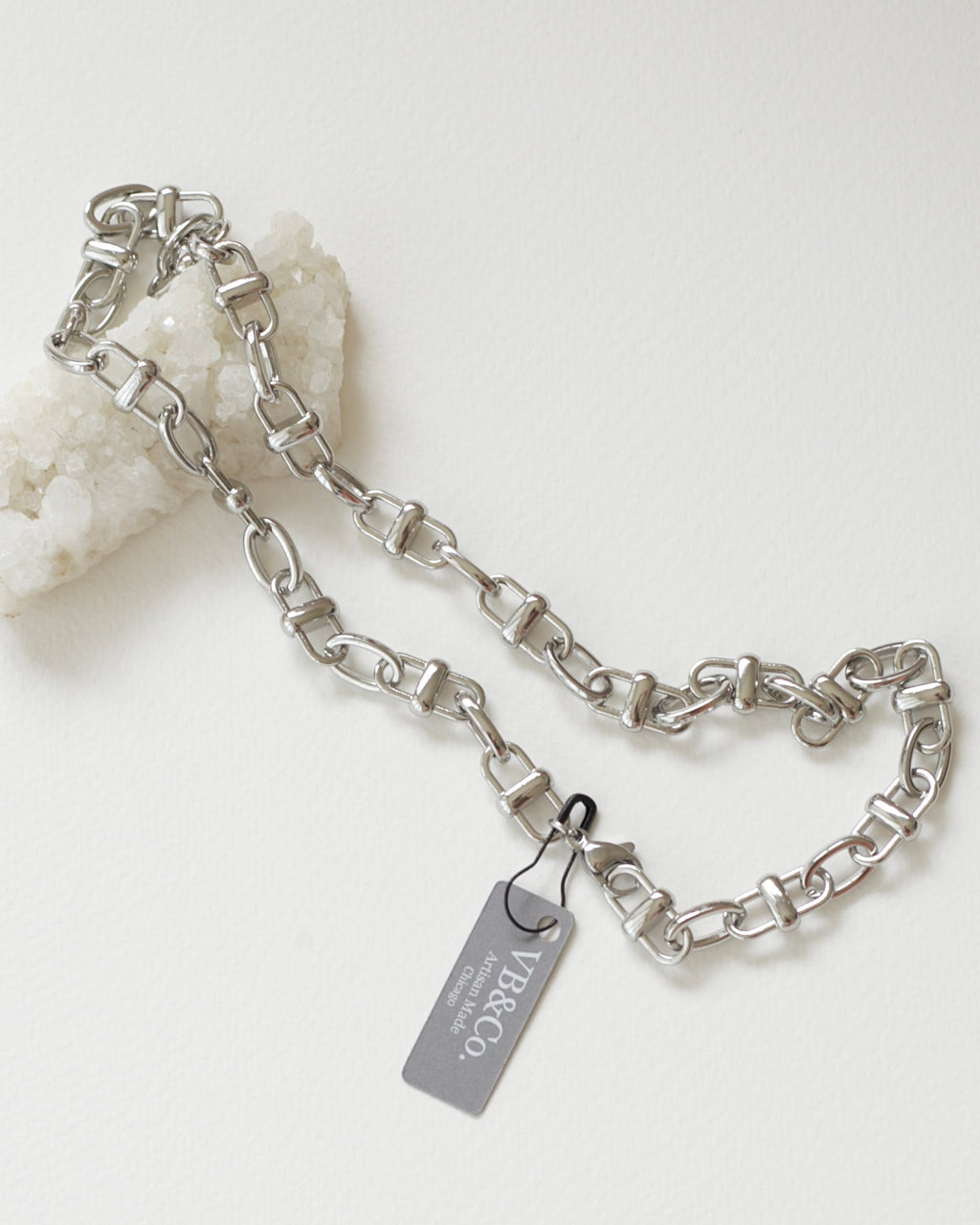 Equestrian Linked Chain Layering Necklace in Silver