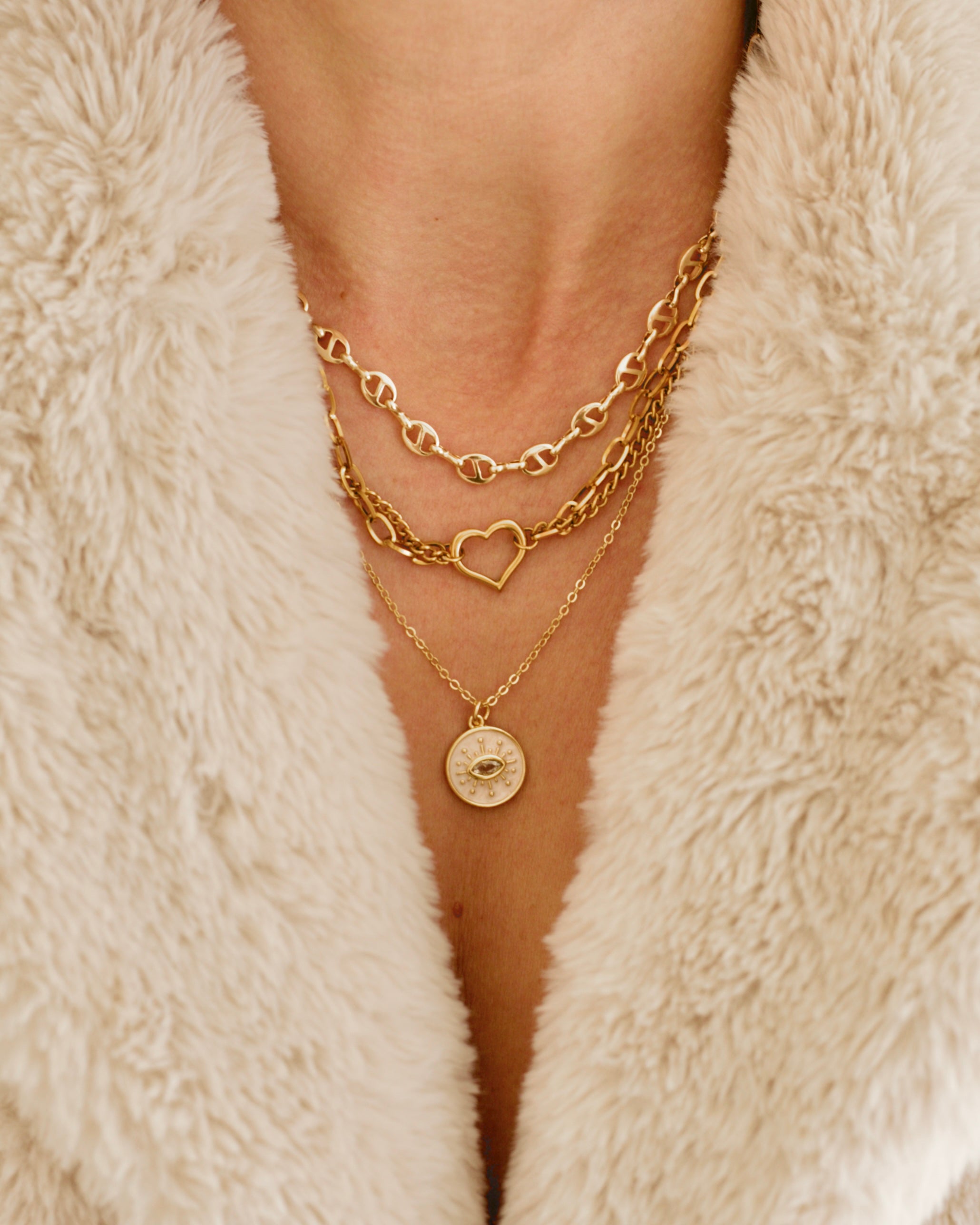 Bean Chain 14K Gold Plated Layering Necklace in Gold