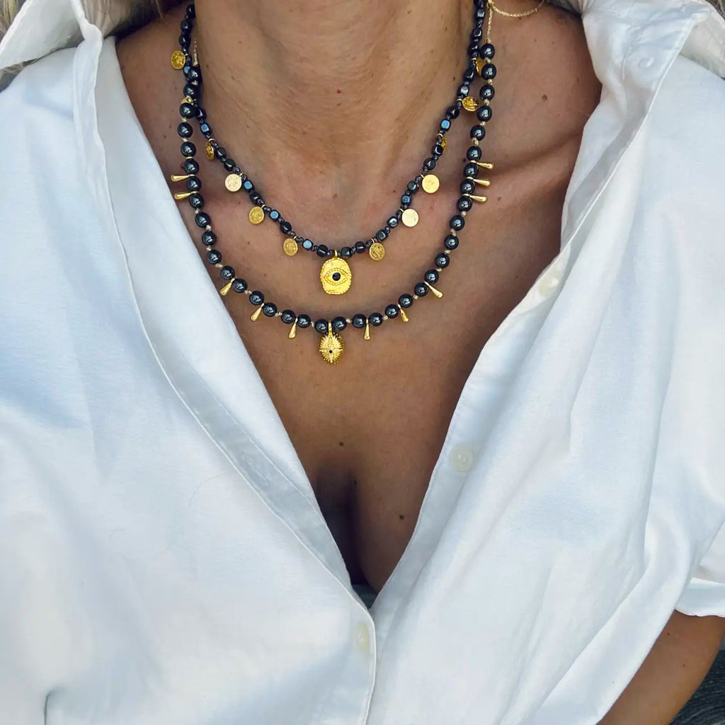 Black Hematite Beads Necklaces Handwoven with Knots - Preorder Now