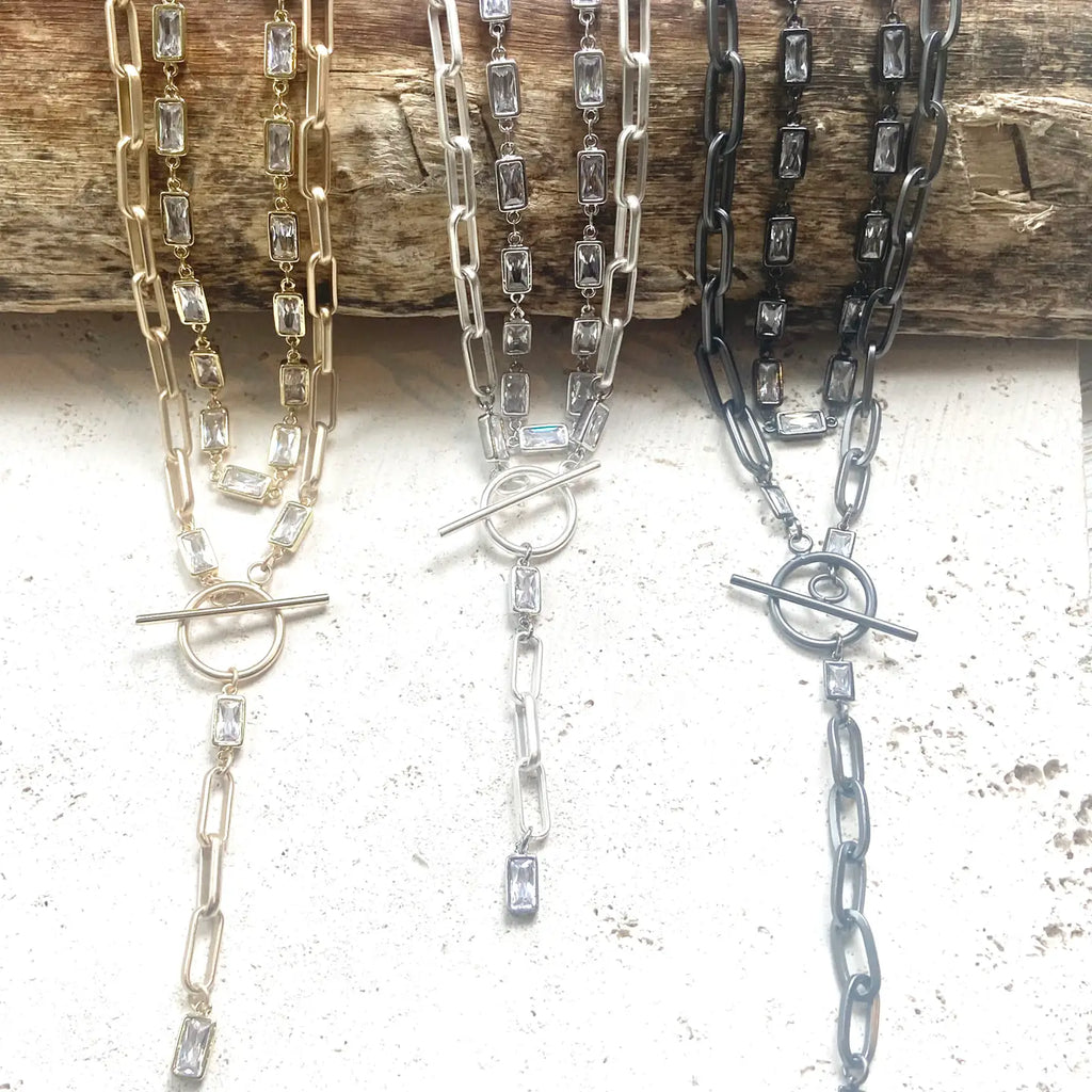 Paperclip Wraparound Statement Necklace Boutique in Black - Preorder Now