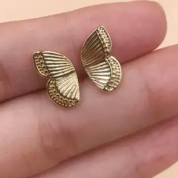 Butterfly Wing Stud Earrings in 14K Gold - Preorder Now