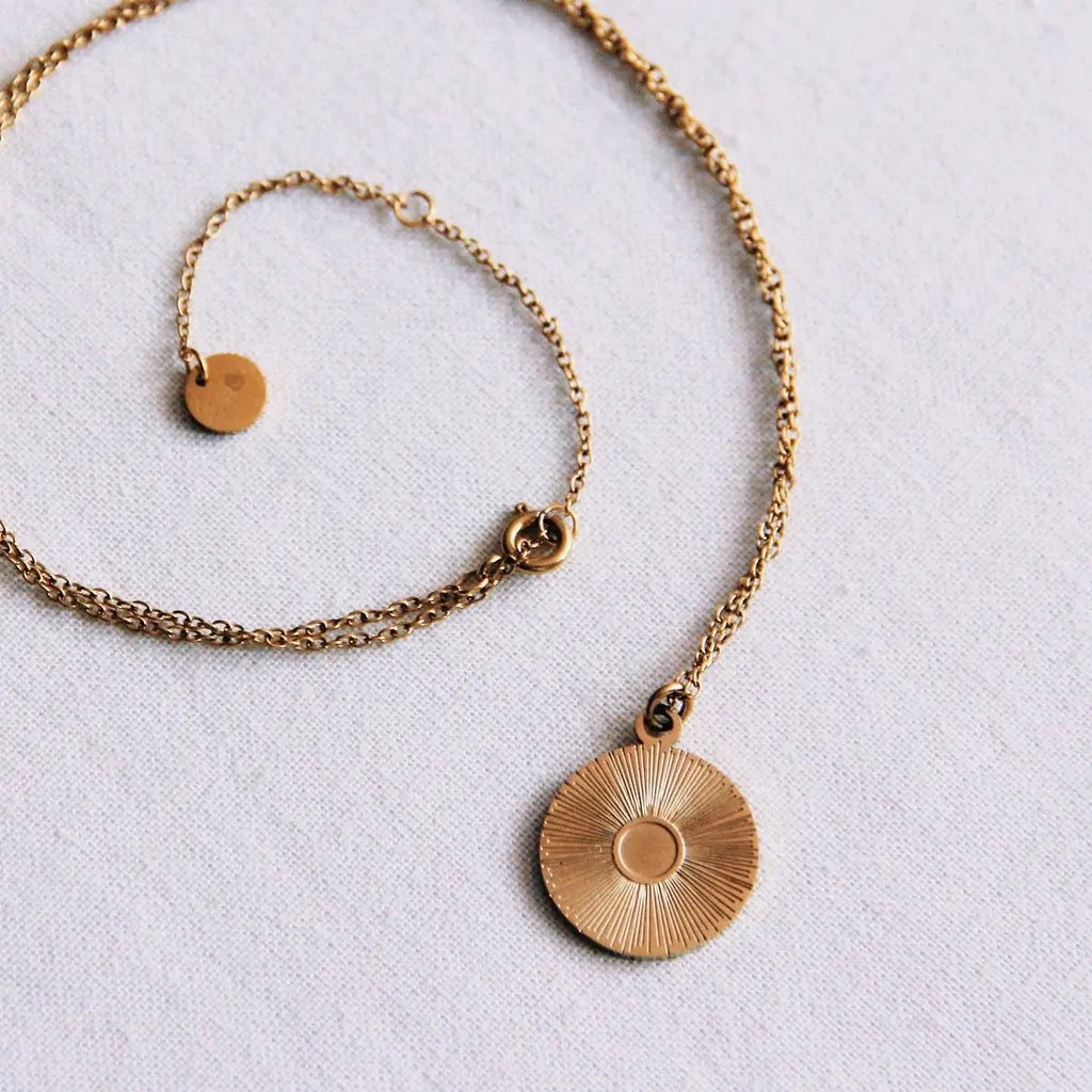 Radiant Round Charm Necklace in Gold - Preorder Now