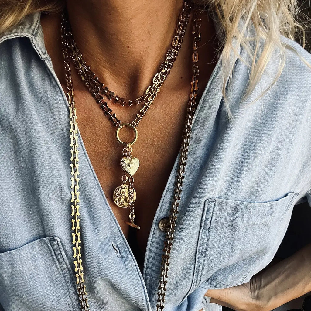 Gold Charm Lariat and Long Necklace - Preorder Now