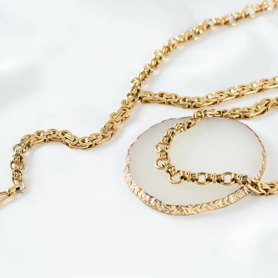 Gold Chunky Chain Choker and Lariat Necklace - Preorder Now