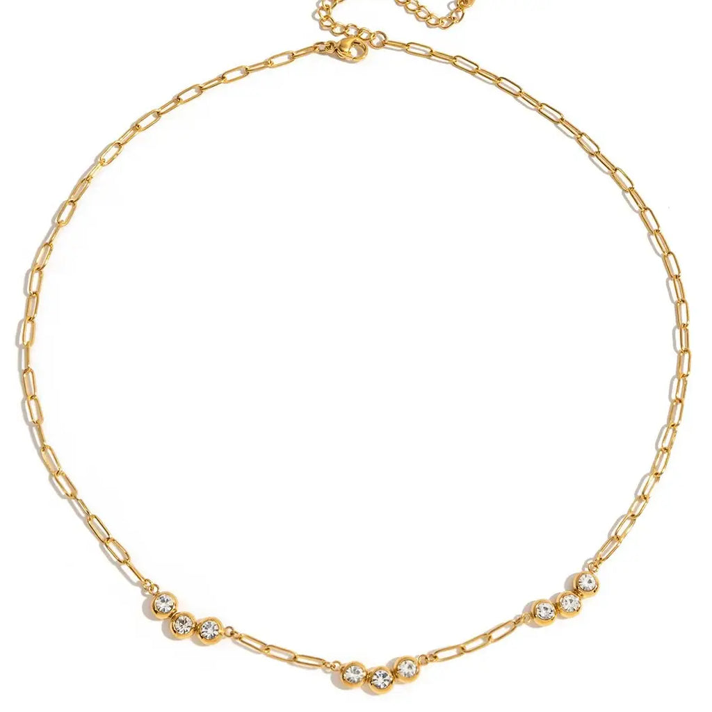 CZ Gold Layered Stainless Steel Necklace - Preorder Now
