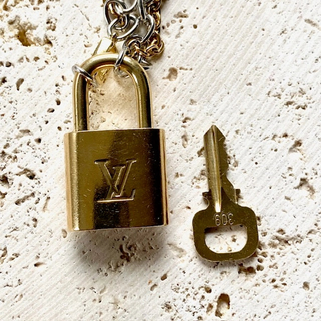 Louis Vuitton Lock Necklace Repurposed Upcycled Genuine LV - Preorder Now