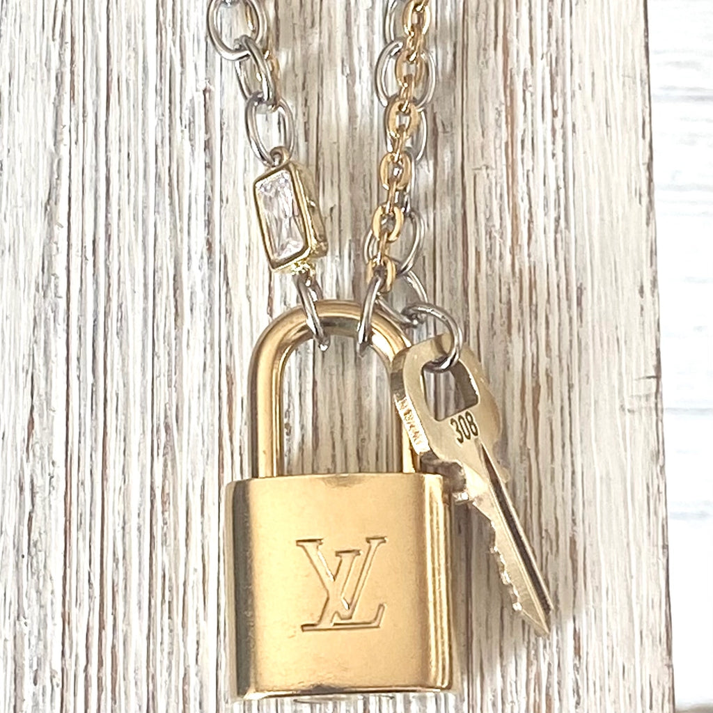 Louis Vuitton Lock Necklace Repurposed Upcycled Genuine LV - Preorder Now