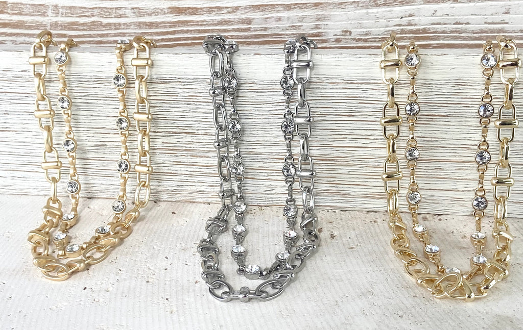 Equestrian Linked Chain Layering Necklace in Gold - Preorder Now