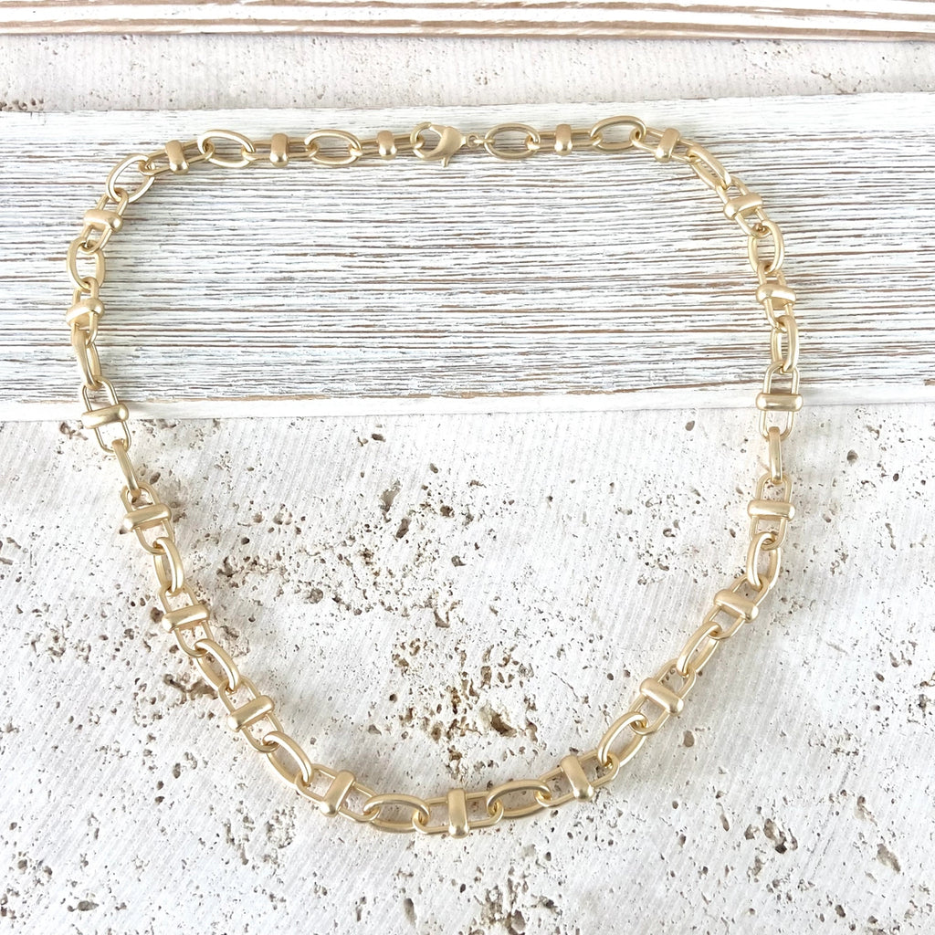 Equestrian Linked Chain Layering Necklace in Gold - Preorder Now