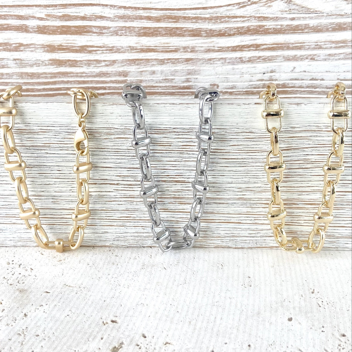 Equestrian Linked Chain Layering Necklace in Gold - Preorder Now