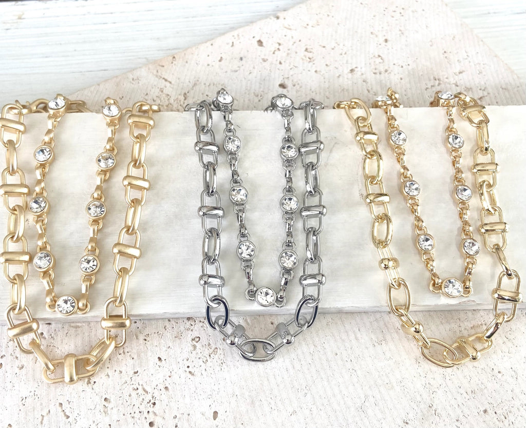 Equestrian Linked Chain Layering Necklace in Gold - Preorder Now