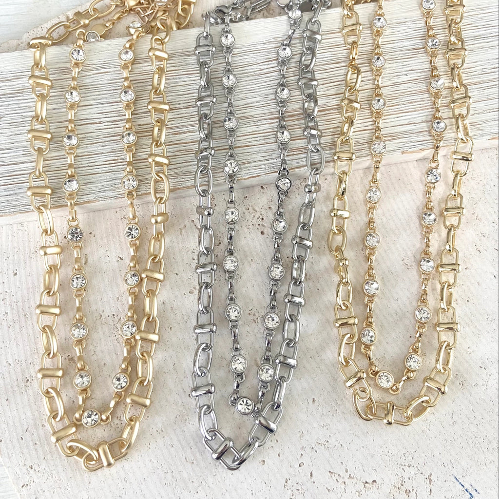 Equestrian Linked Chain Layering Necklace in Gold - Preorder Now