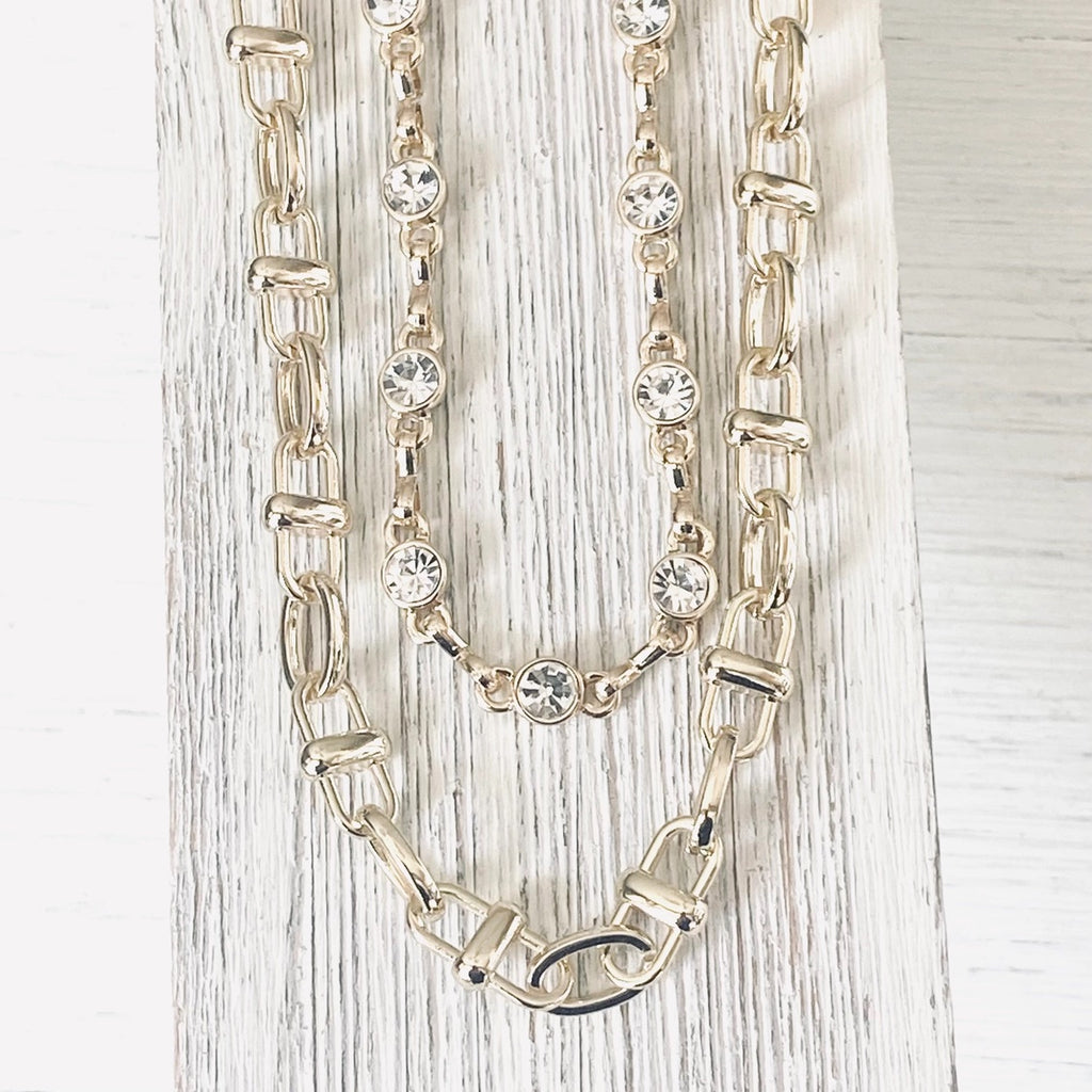 Equestrian Linked Chain Layering Necklace in Gold - Preorder Now