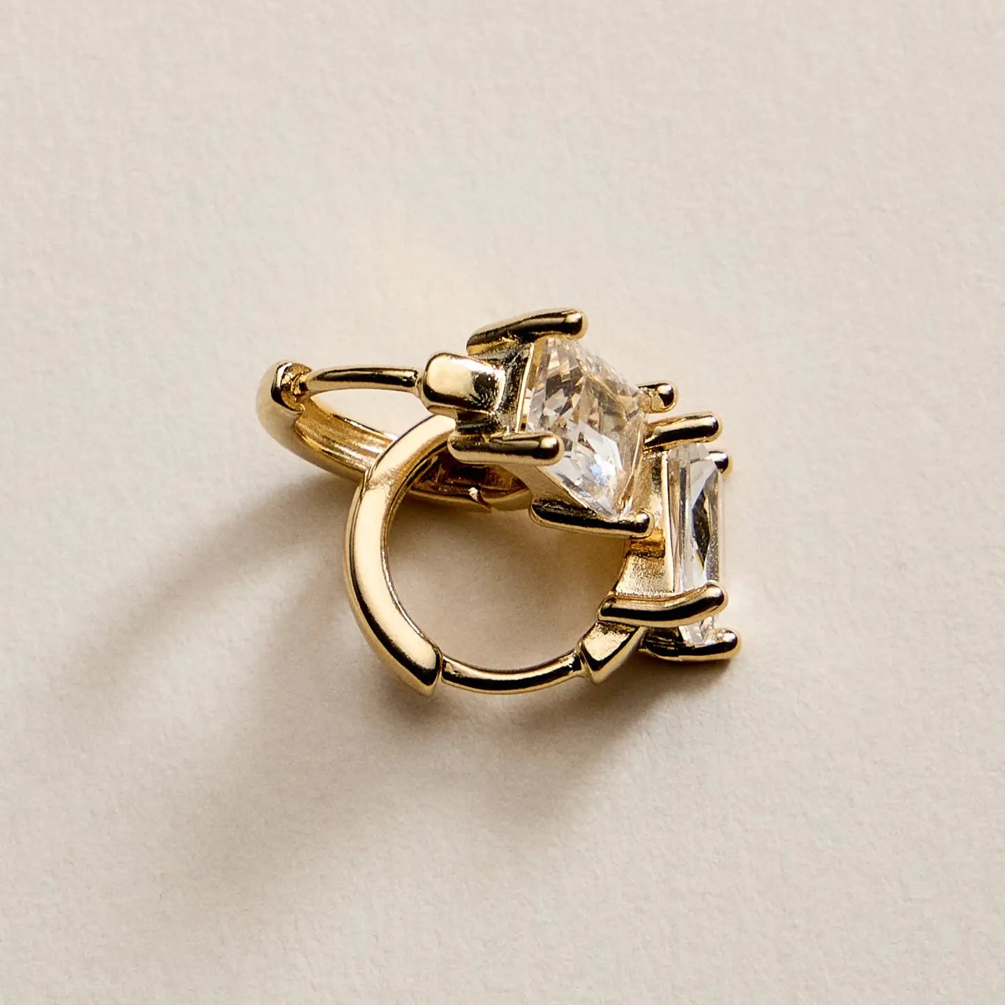 Gold Filled Hoop Earrings with Rectangle Crystal - Preorder Now
