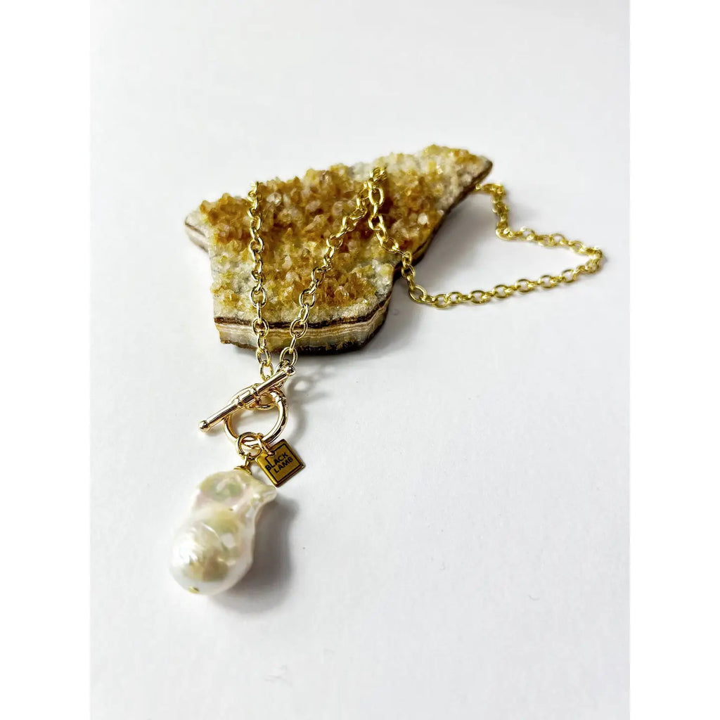 Freshwater Baroque Pearl Pendant On Gold Chain - Preorder Now