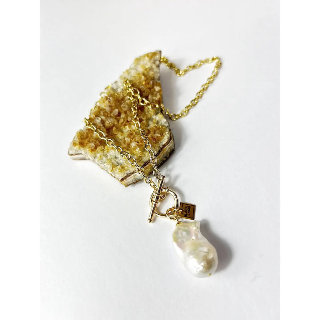 Freshwater Baroque Pearl Pendant On Gold Chain - Preorder Now