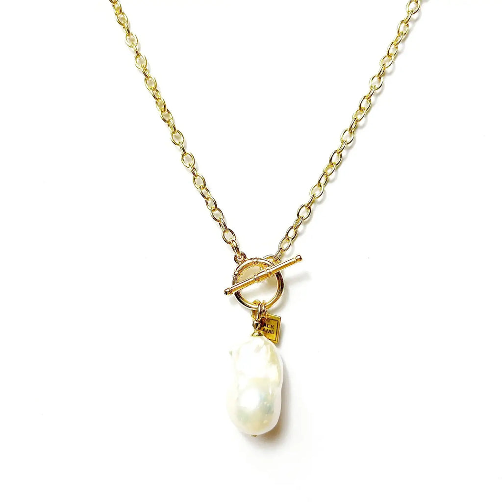 Freshwater Baroque Pearl Pendant On Gold Chain - Preorder Now