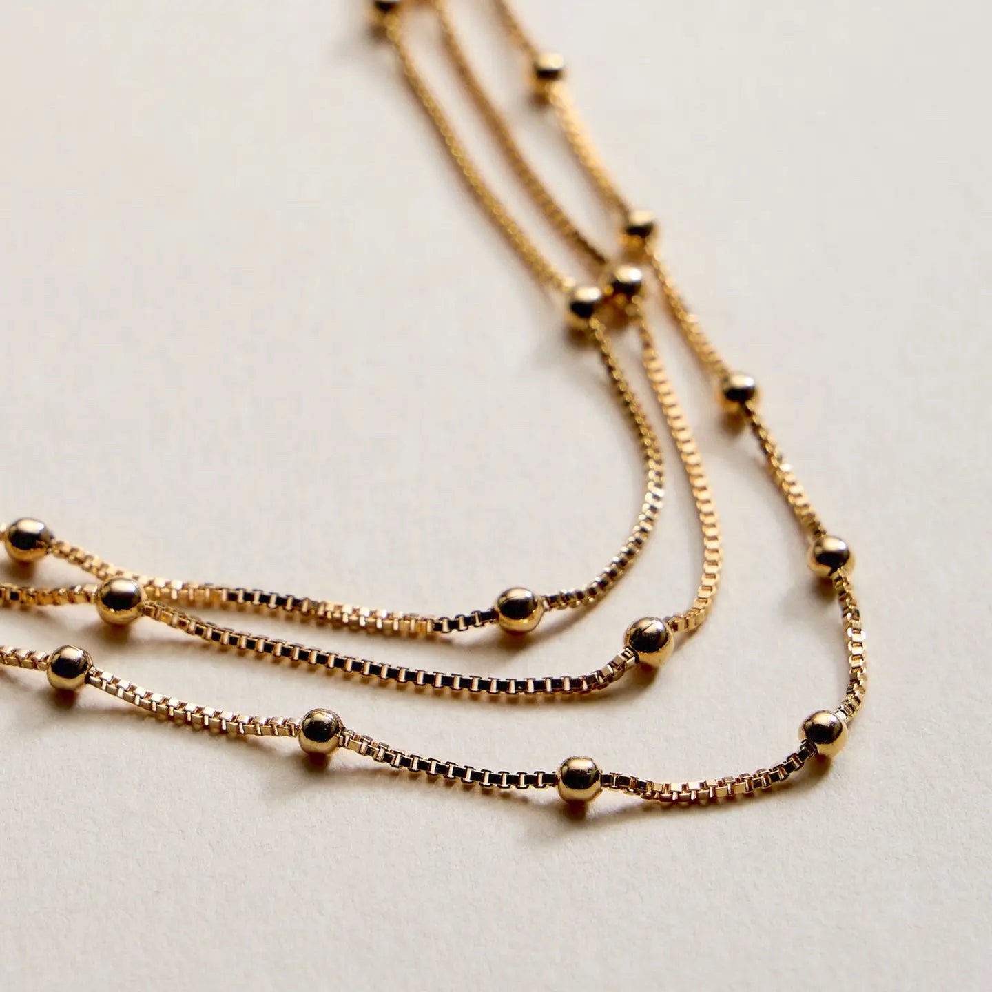 Gold Filled Layered Beaded Chain Necklace - Preorder Now