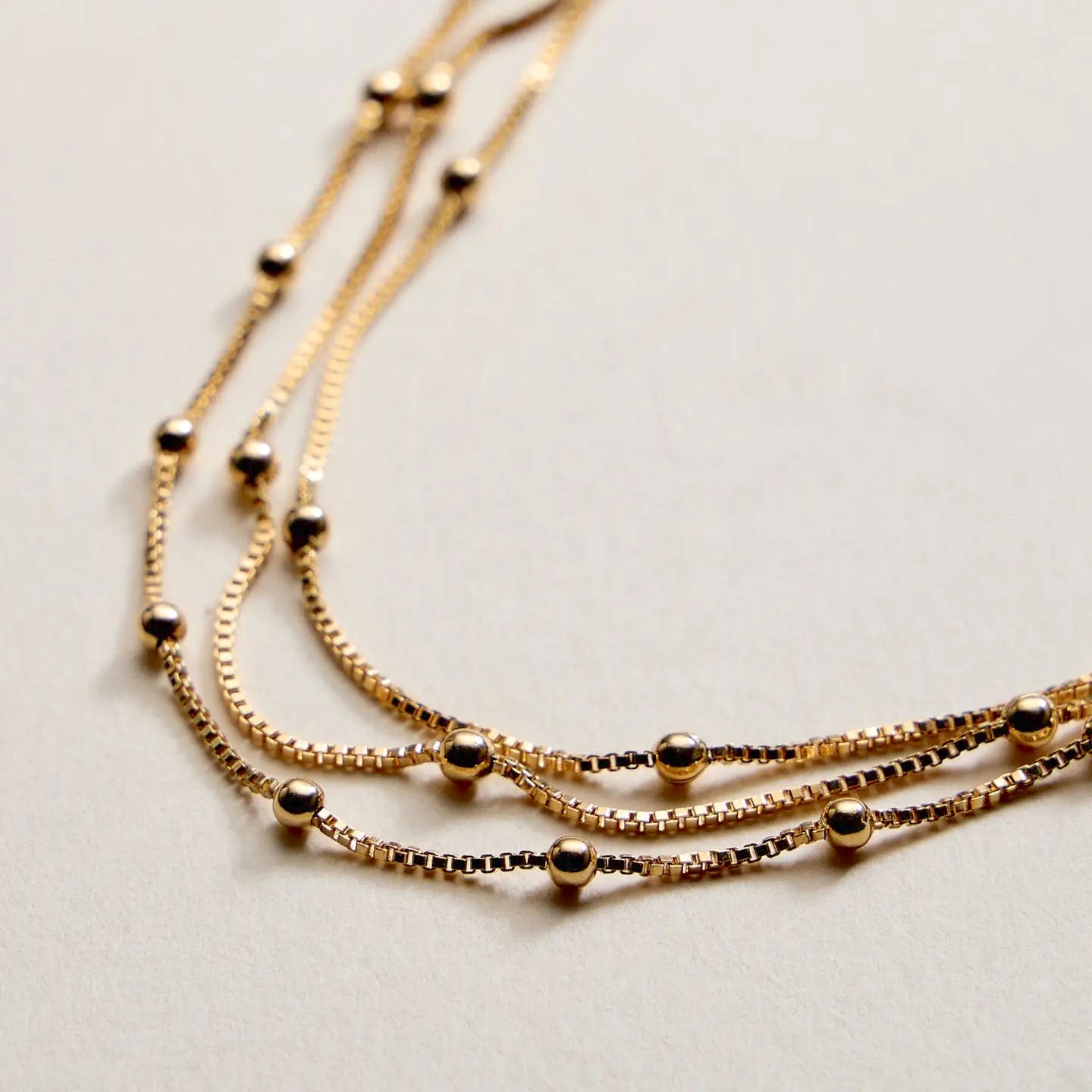 Gold Filled Layered Beaded Chain Necklace - Preorder Now
