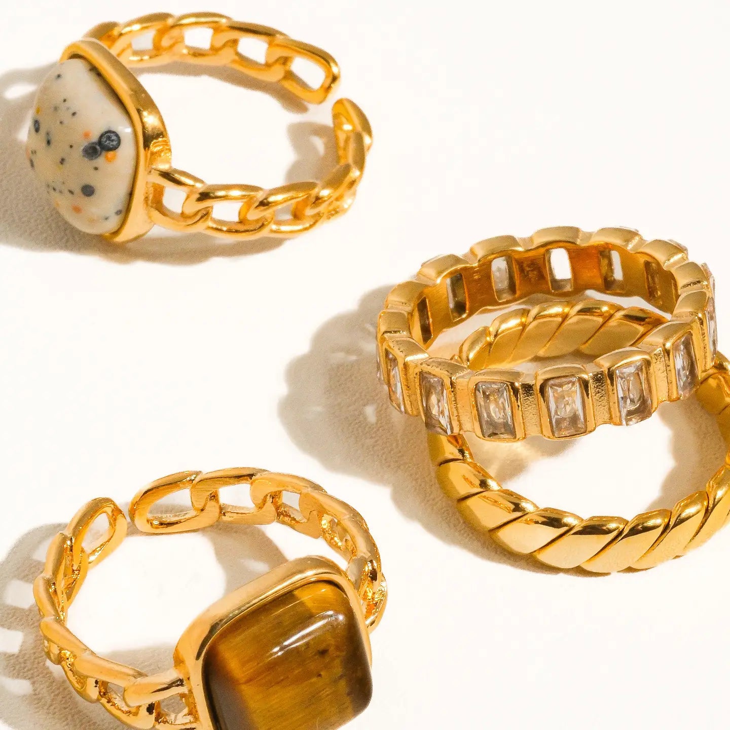 Sterling Gold Non-Tarnish Gold Rhinestone Ring - Preorder Now