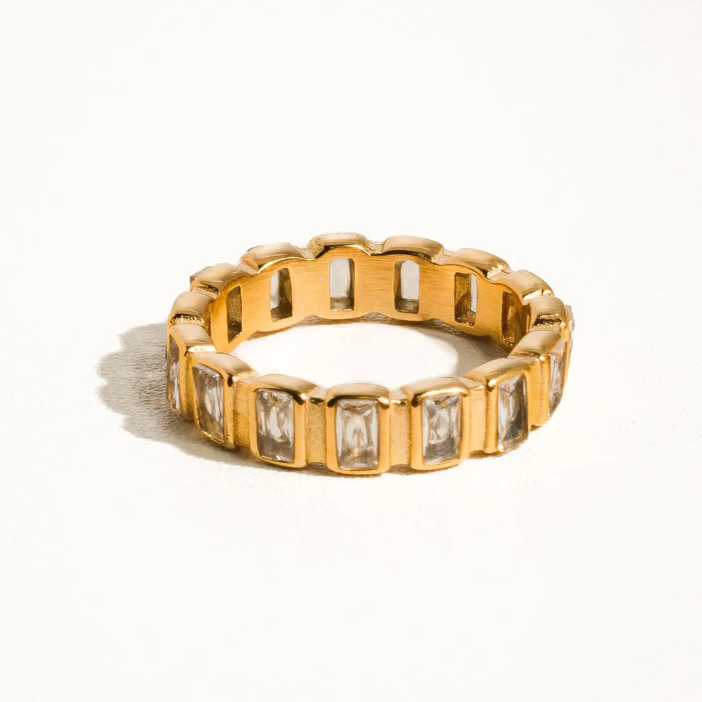 Sterling Gold Non-Tarnish Gold Rhinestone Ring - Preorder Now