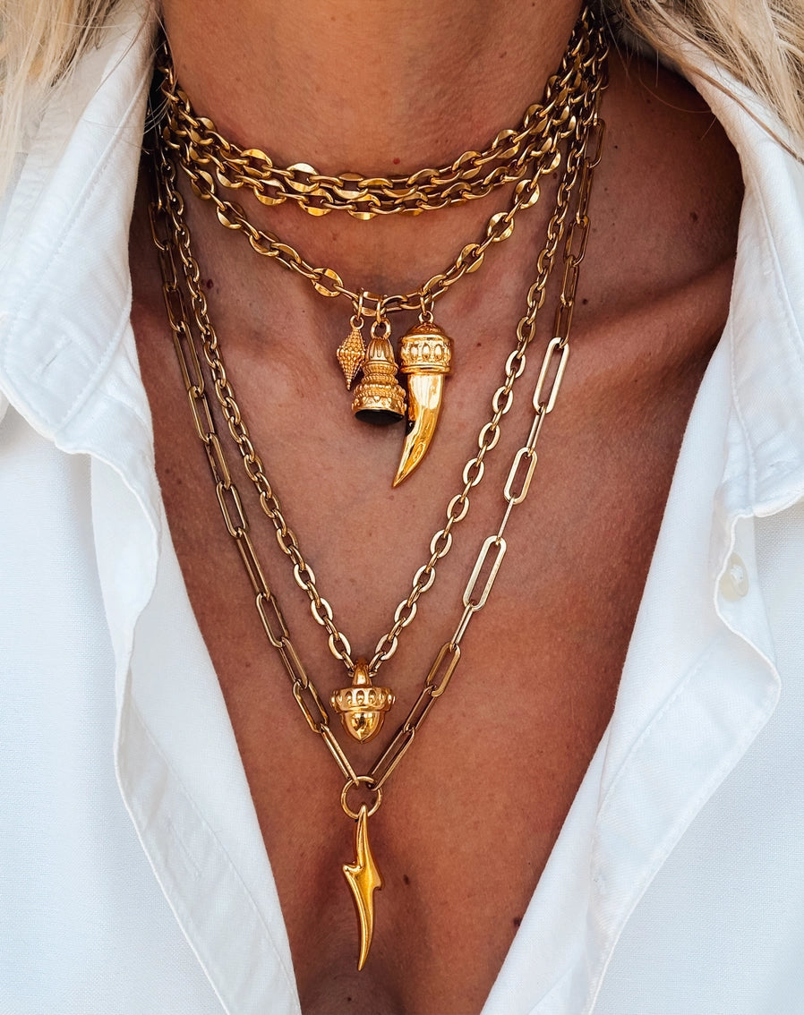 Rock Style Statement Chunky Chain Necklace Layer in Gold - Preorder Now