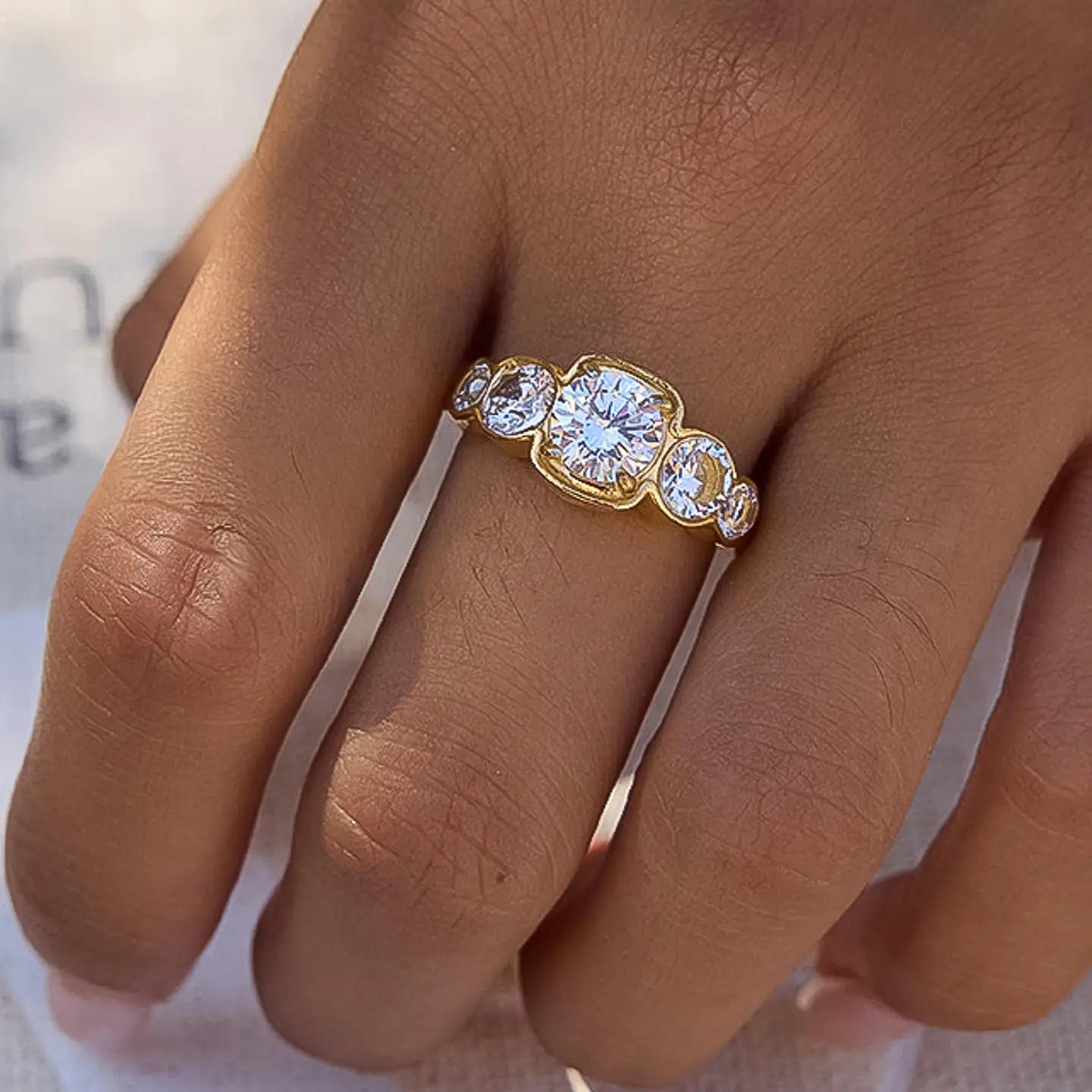 Irid 18K Gold Non-Tarnish Multi Cz Statement Ring - Preorder Now