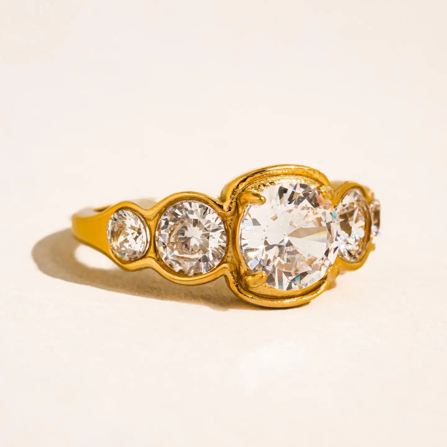 Irid 18K Gold Non-Tarnish Multi Cz Statement Ring - Preorder Now