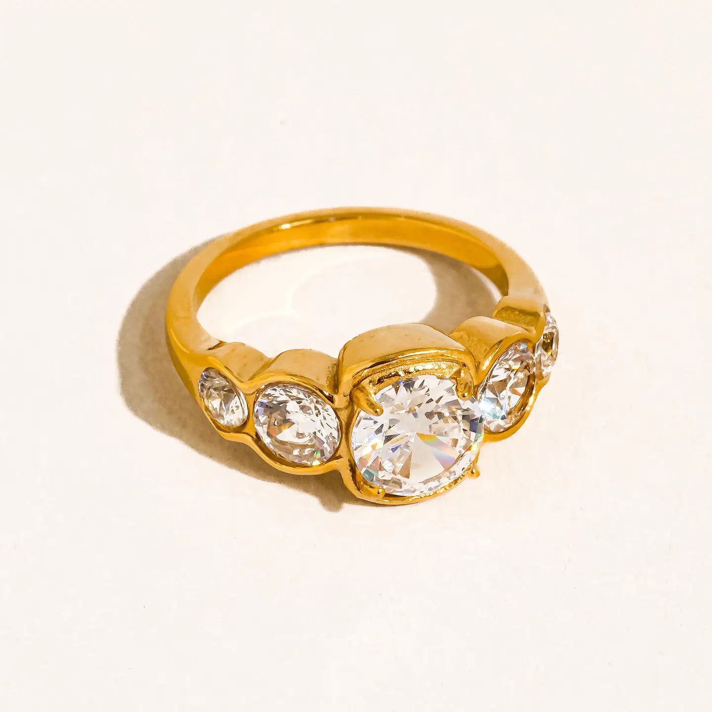 Irid 18K Gold Non-Tarnish Multi Cz Statement Ring - Preorder Now