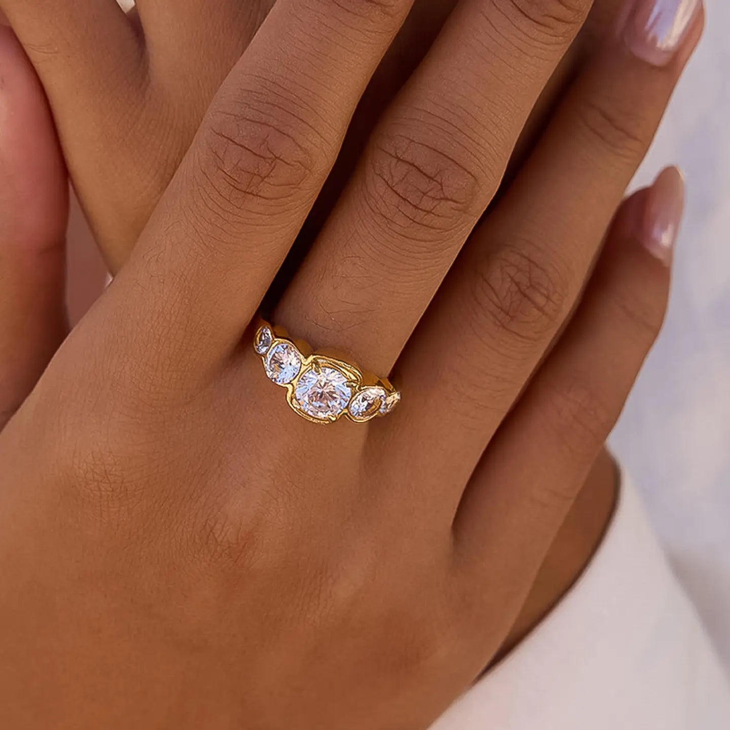 Irid 18K Gold Non-Tarnish Multi Cz Statement Ring - Preorder Now