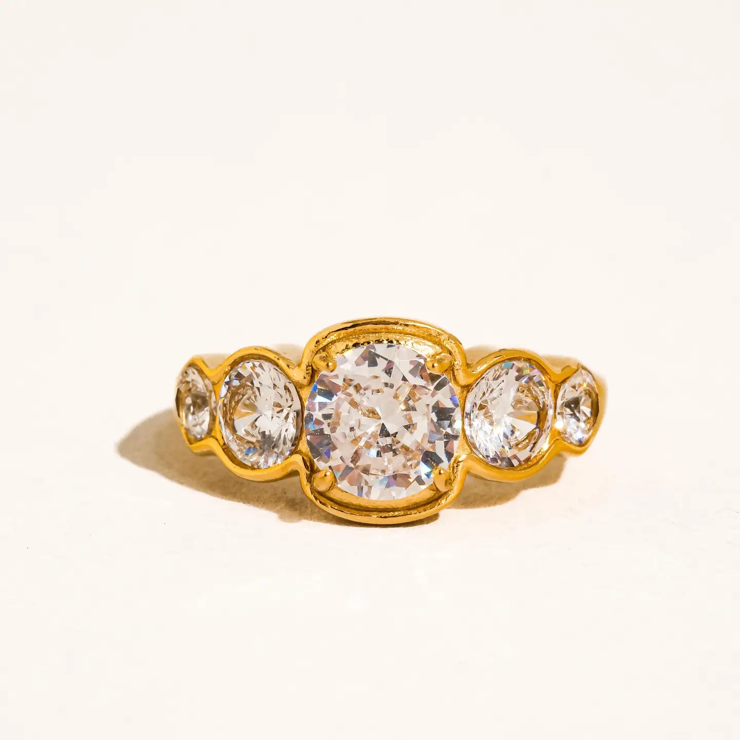 Irid 18K Gold Non-Tarnish Multi Cz Statement Ring - Preorder Now