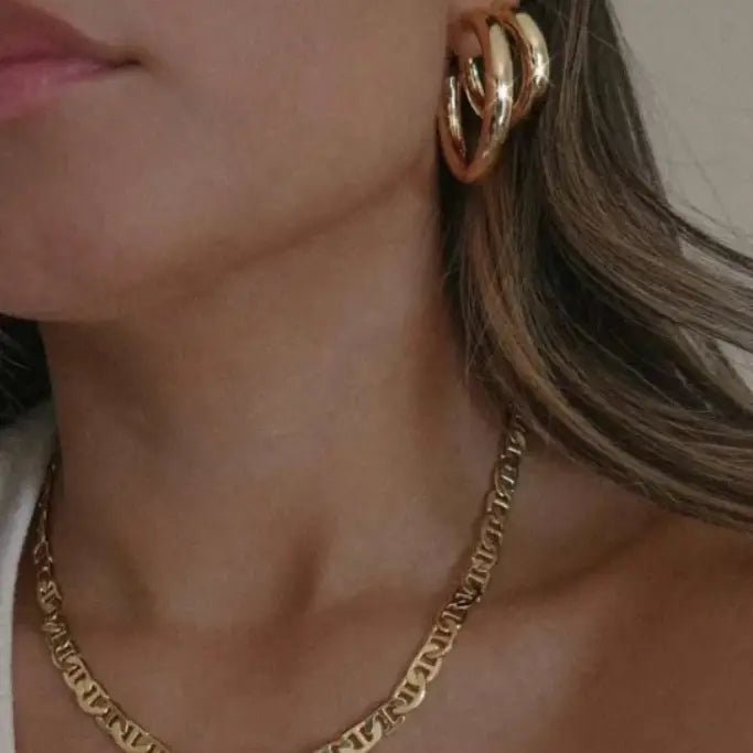 Melanie-Flat  Mariner Link Chain Necklace in 14K Gold - Preorder Now
