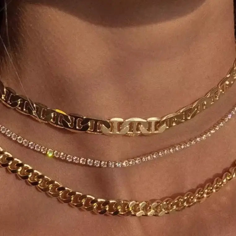 Melanie-Flat  Mariner Link Chain Necklace in 14K Gold - Preorder Now