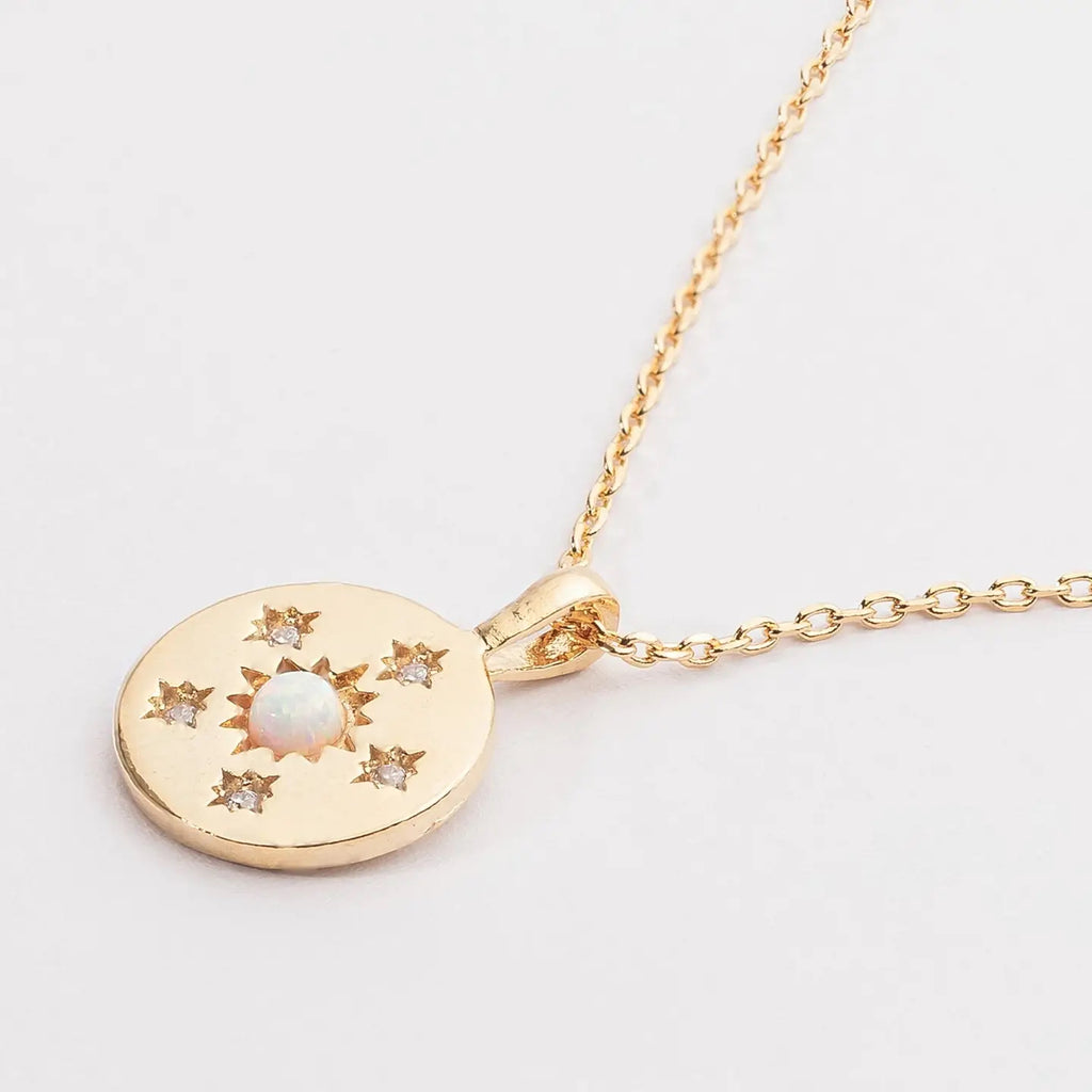 Opal Sun & Star Necklace in Gold - Preorder Now