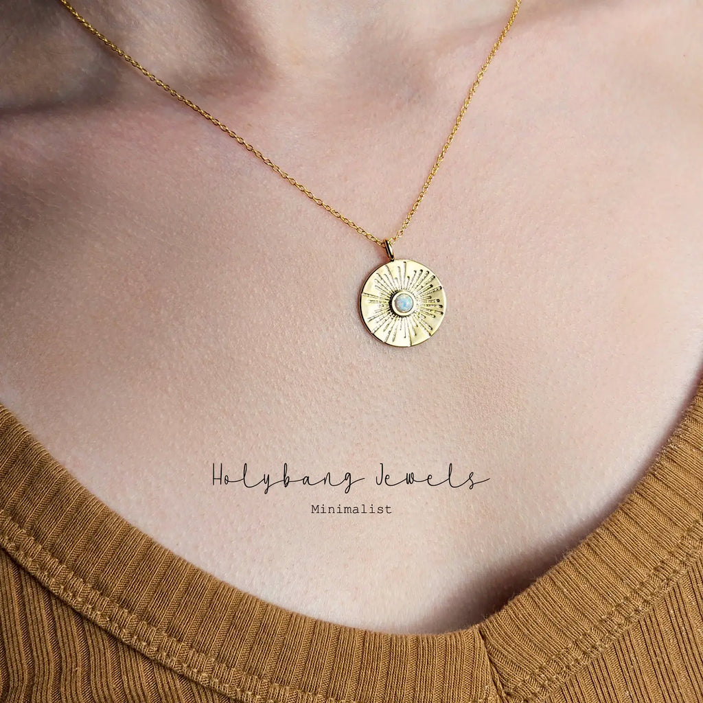 Opal Sunbeam Necklace in Gold - Preorder Now