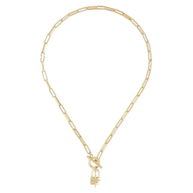Padlock and Star Charm Choker Toggle Necklace - Preorder Now