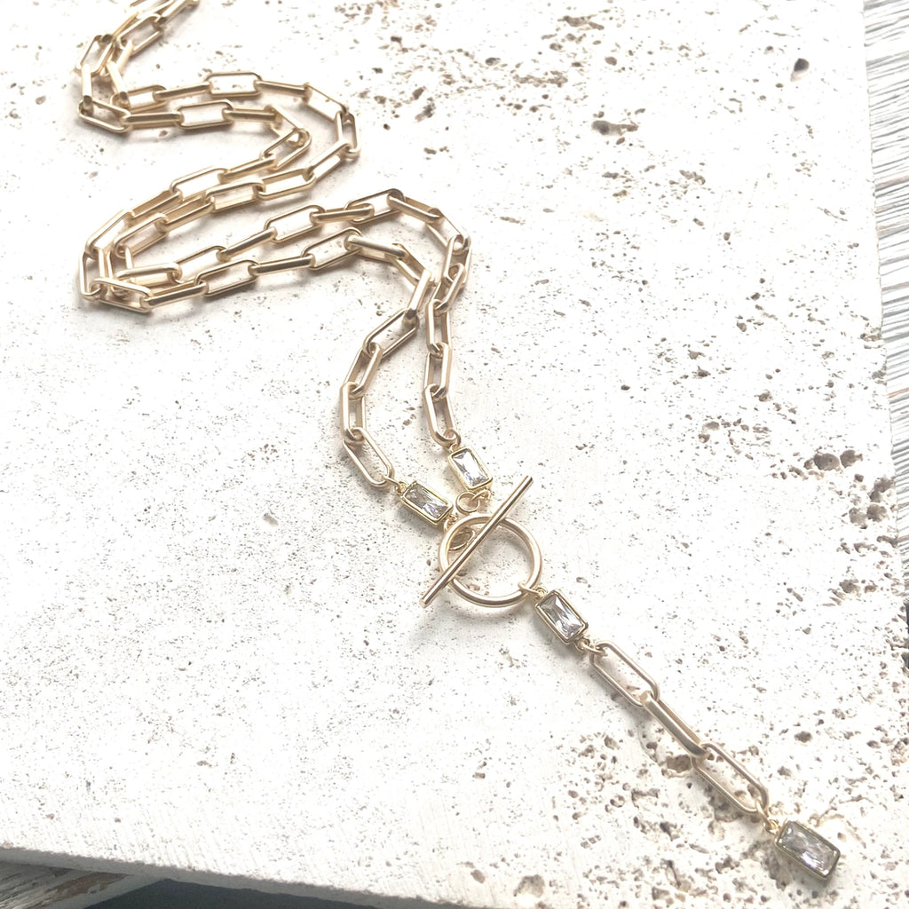 Paperclip Wraparound Statement Necklace Boutique in Gold - Preorder Now