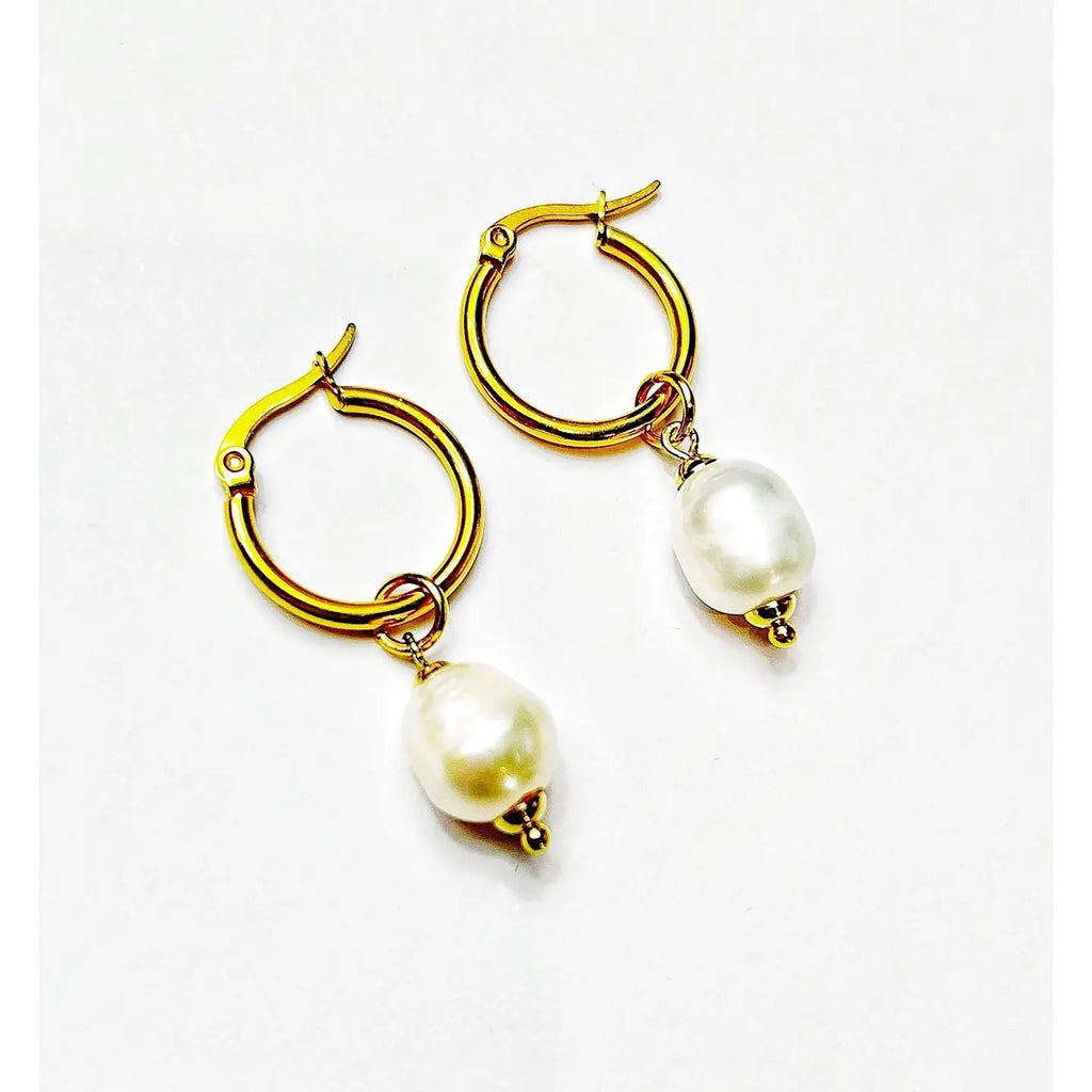 Freshwater Pearl Hoop Earrings Made in Australia - Preorder Now