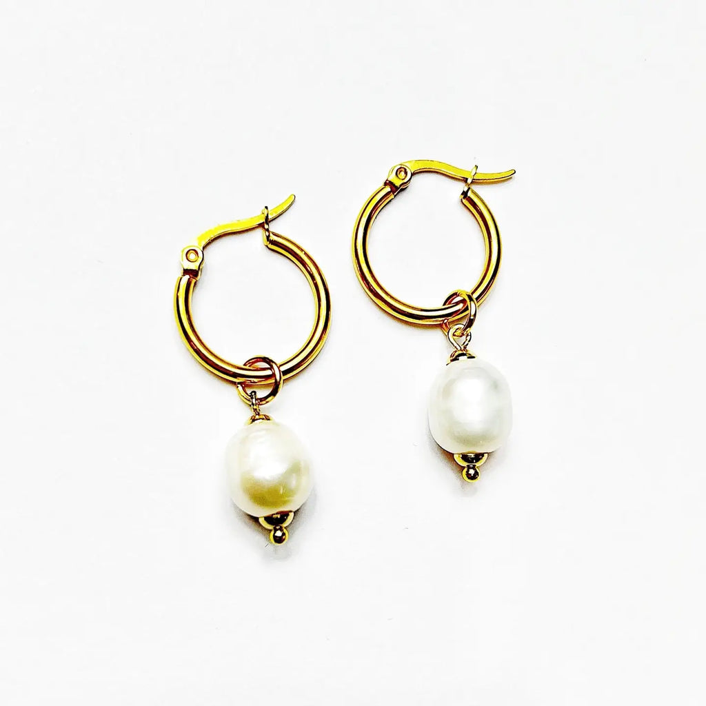 Freshwater Pearl Hoop Earrings Made in Australia - Preorder Now