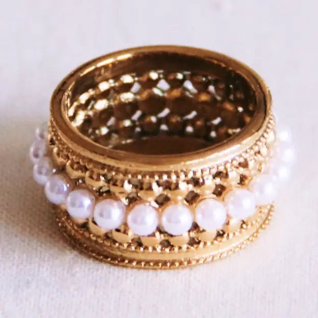 Statement Ring with Mini Pearls - Preorder Now