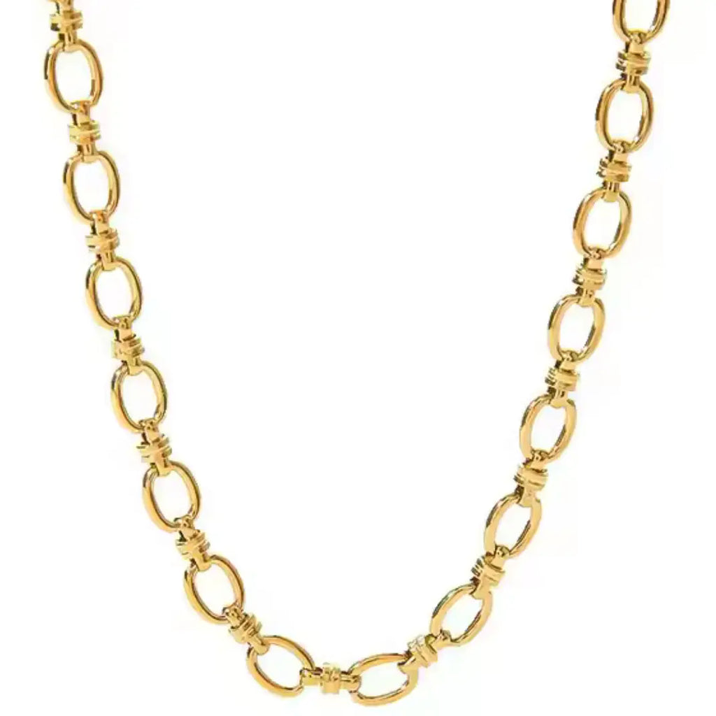 Rio Knuckle Link Steel Necklace 14K Gold Waterproof - Preorder Now