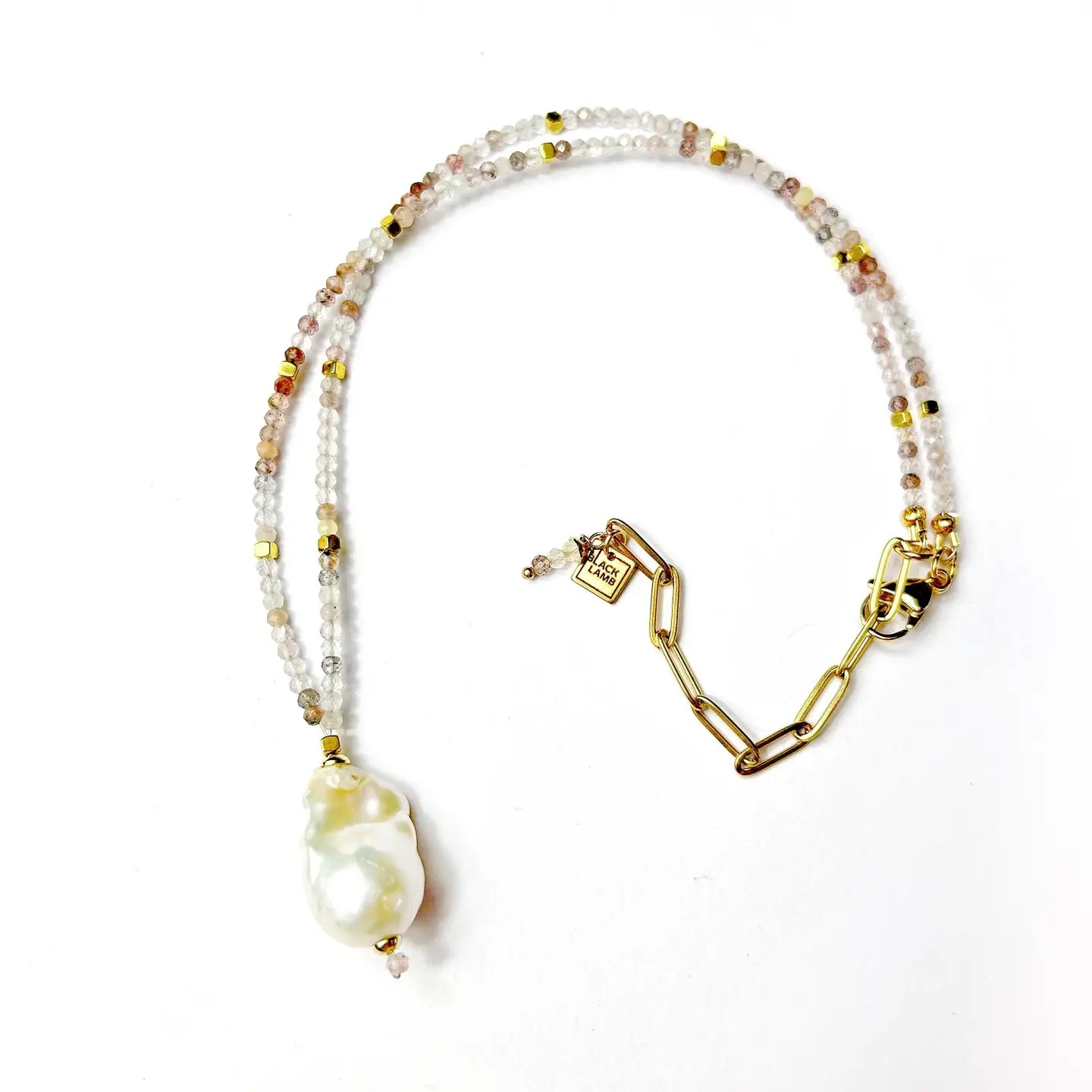 Baroque Pearl & Rose Quartz Beaded Necklace - Preorder Now