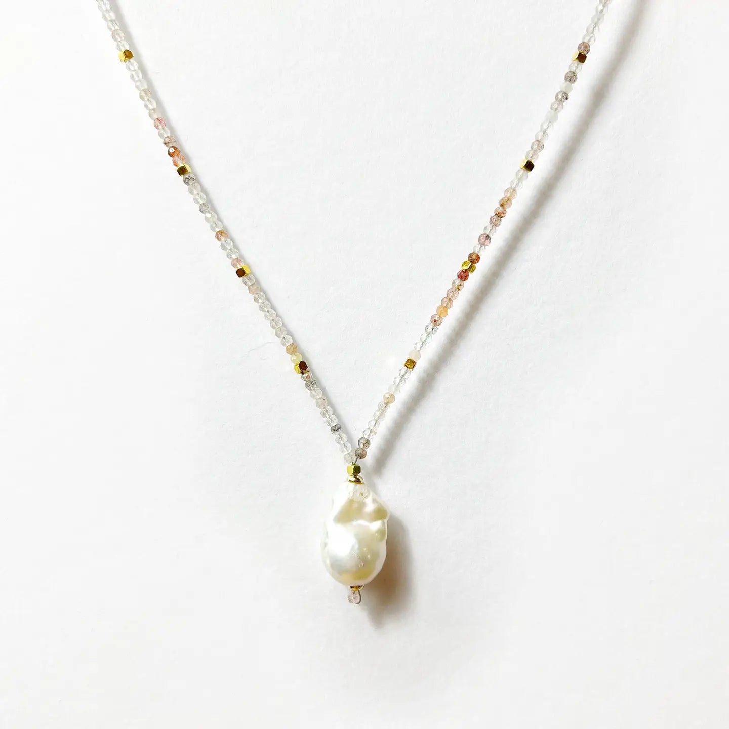 Baroque Pearl & Rose Quartz Beaded Necklace - Preorder Now