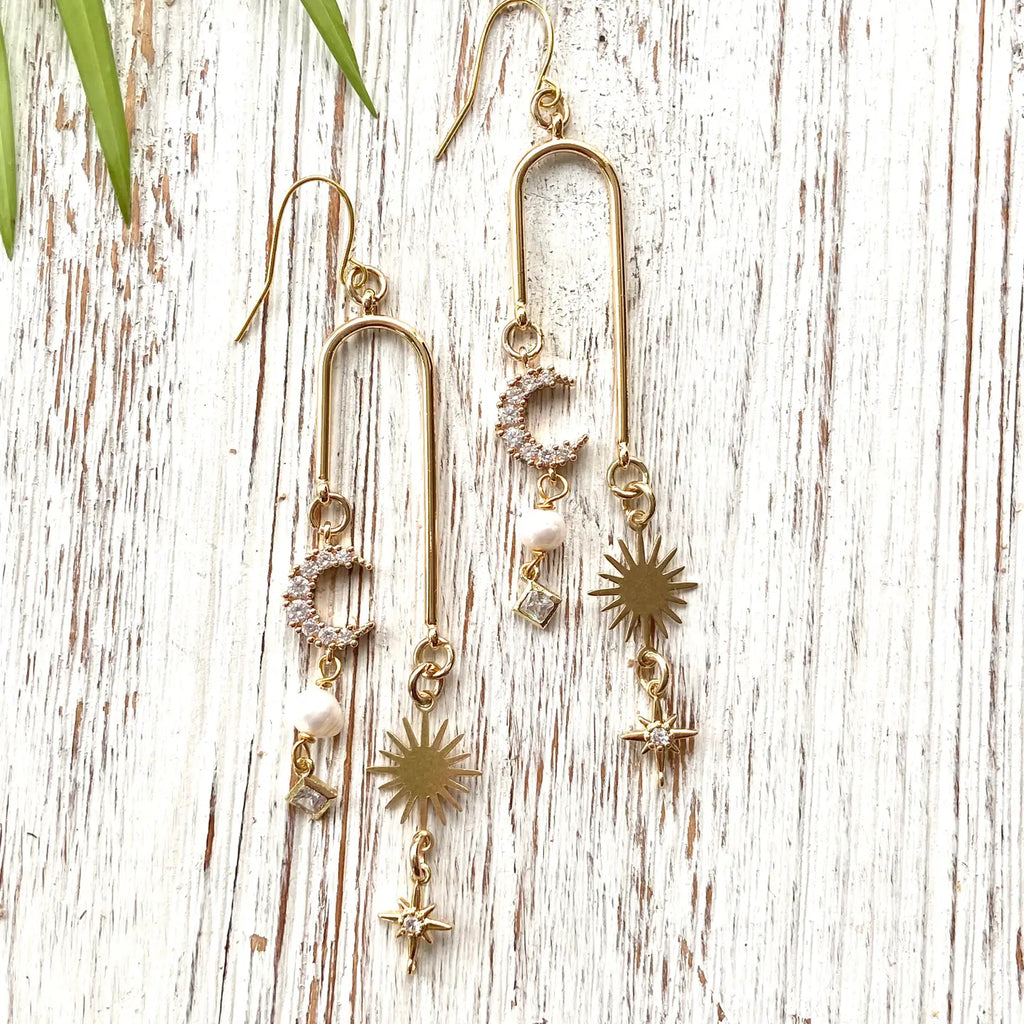 Sun Moon Celestial Boho Earrings - Preorder now