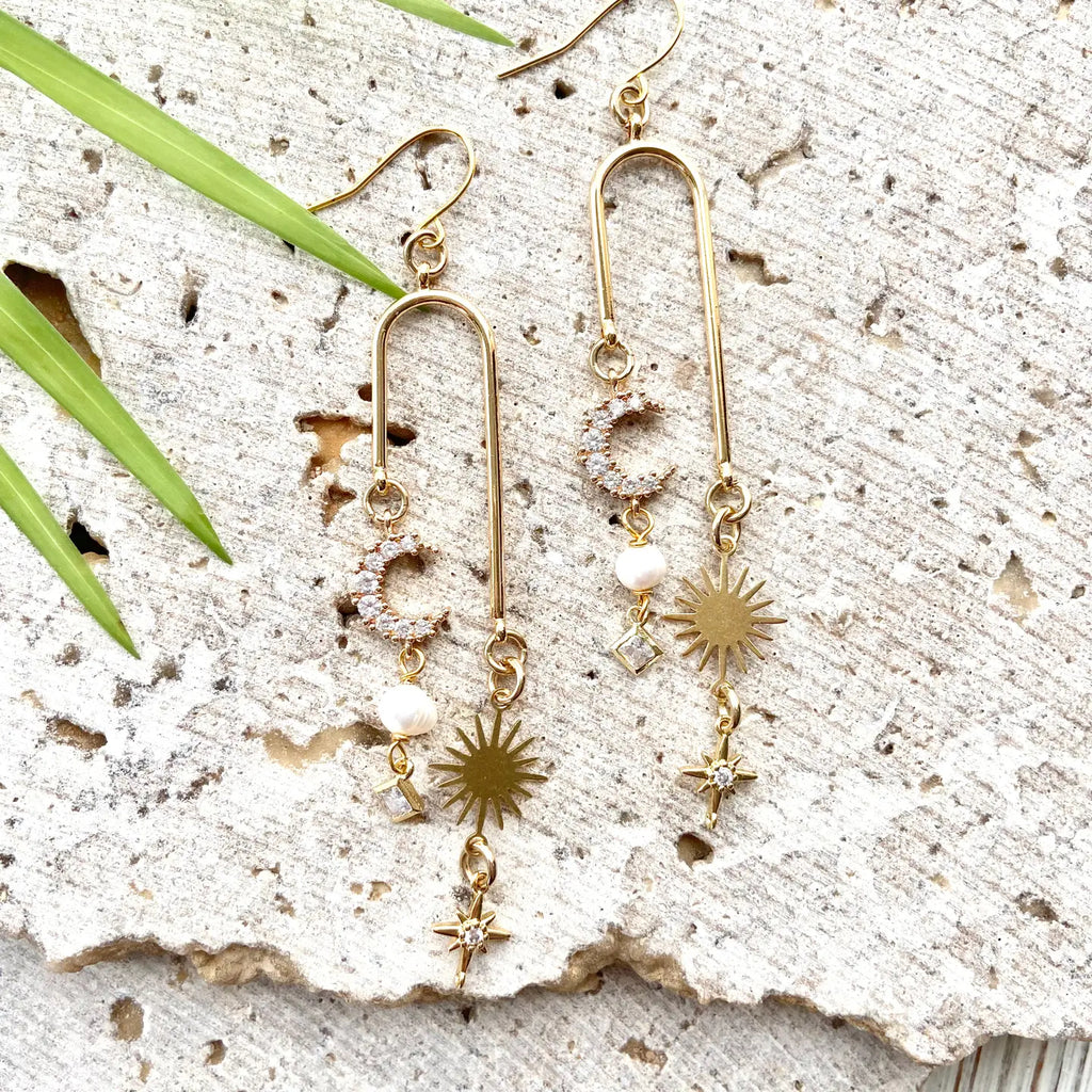 Sun Moon Celestial Boho Earrings - Preorder now